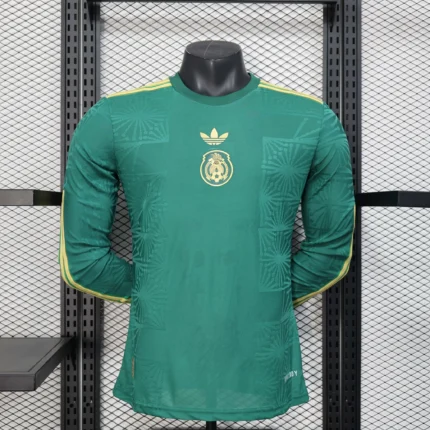 2025 Long Sleeve Player Version Mexico National Gold cup Version Green Football Shirt 1:1 Thai Quality